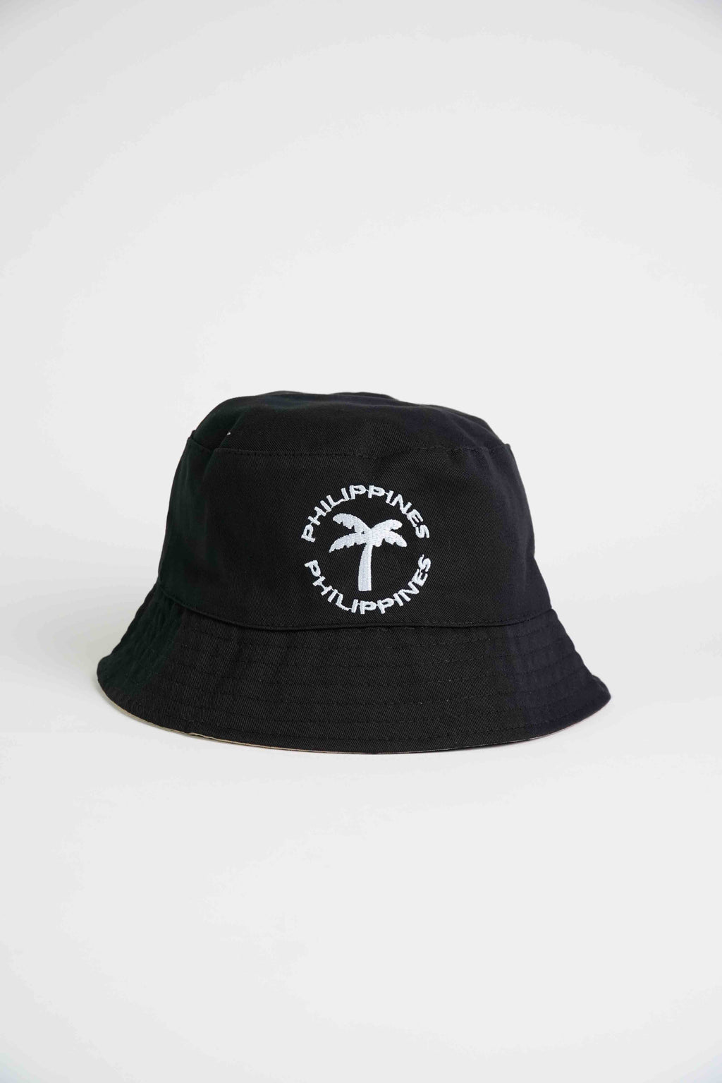 Reversible Bucket Hat with Palm Tree Embroidery