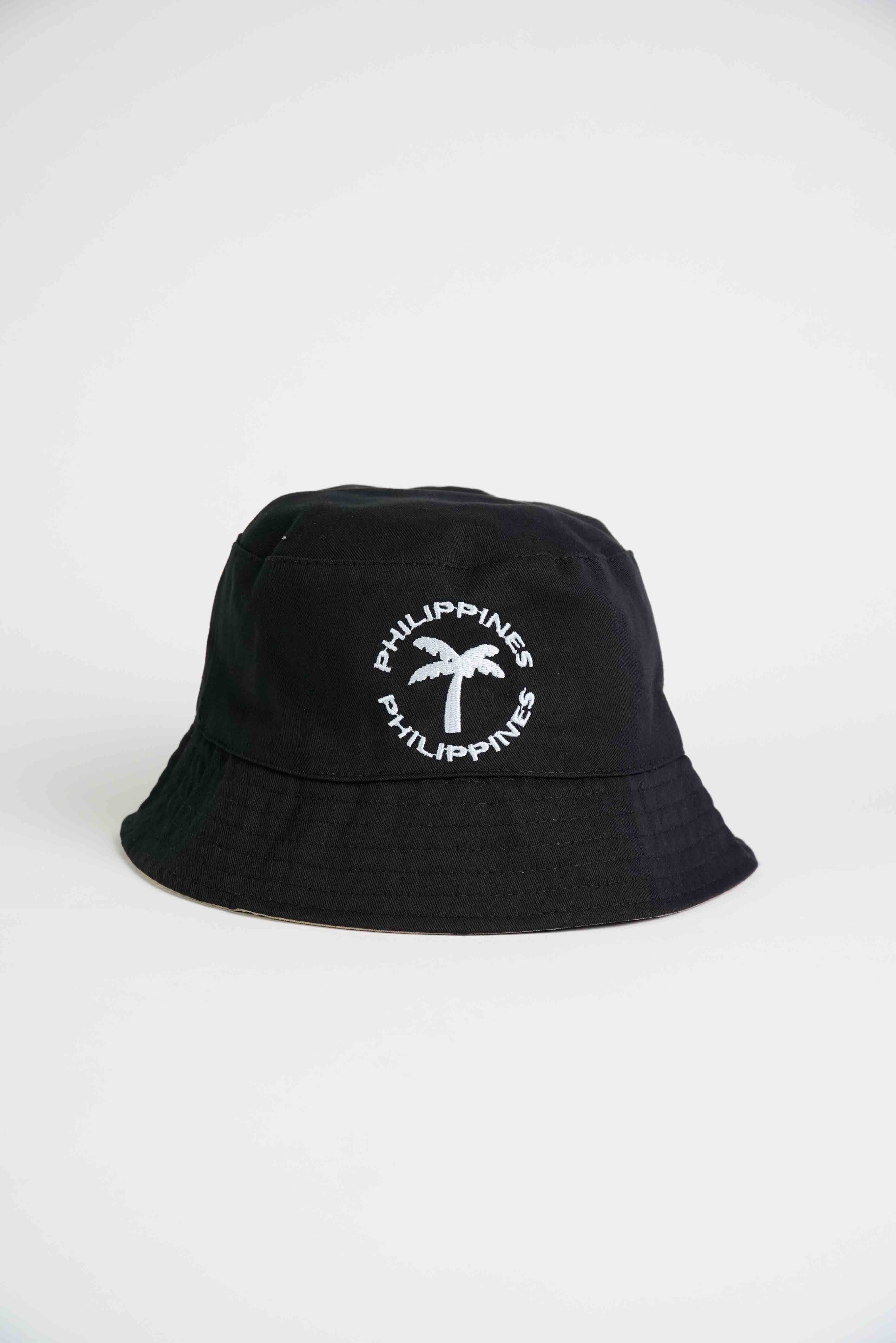 Reversible Bucket Hat with Palm Tree Embroidery