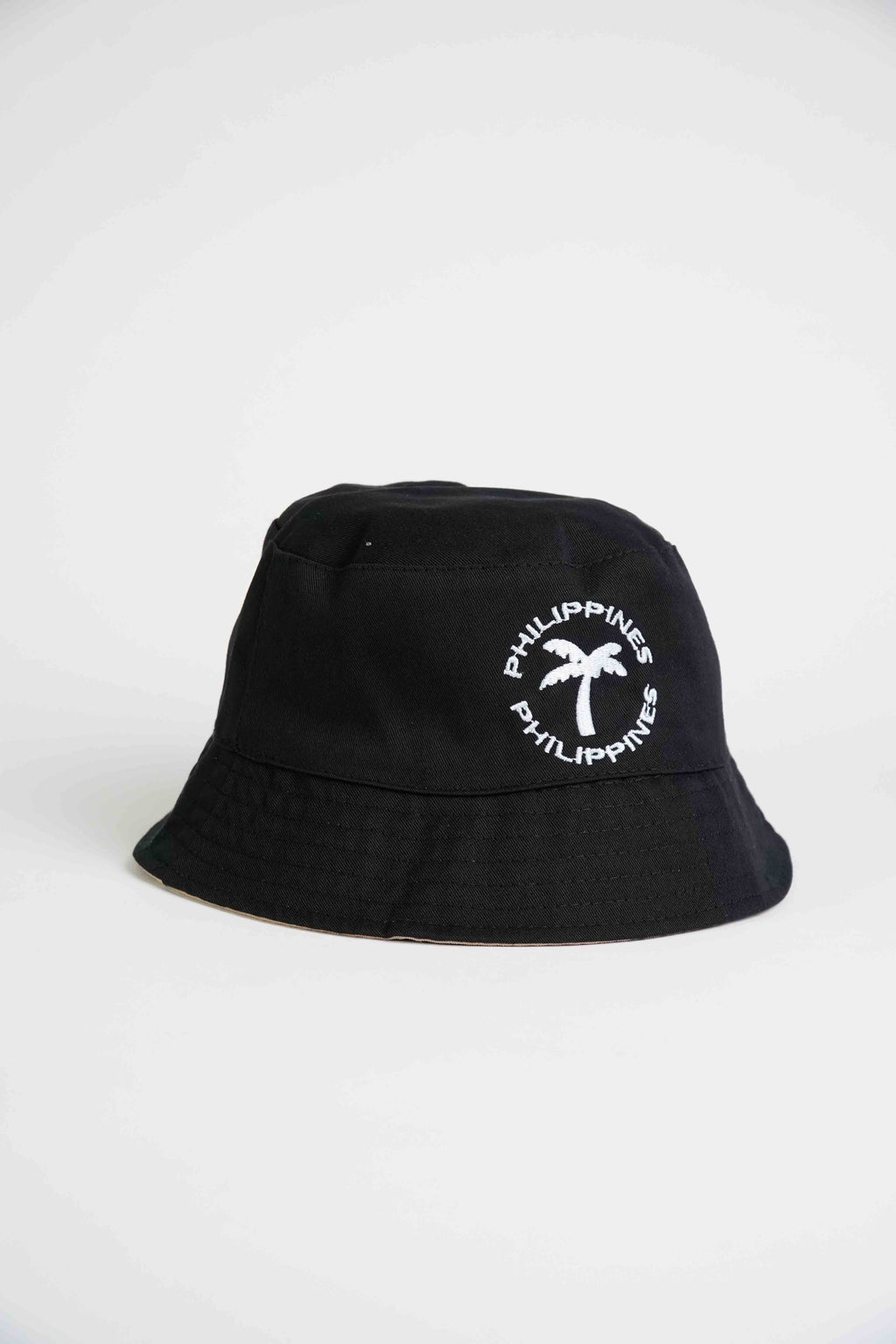 Reversible Bucket Hat with Palm Tree Embroidery