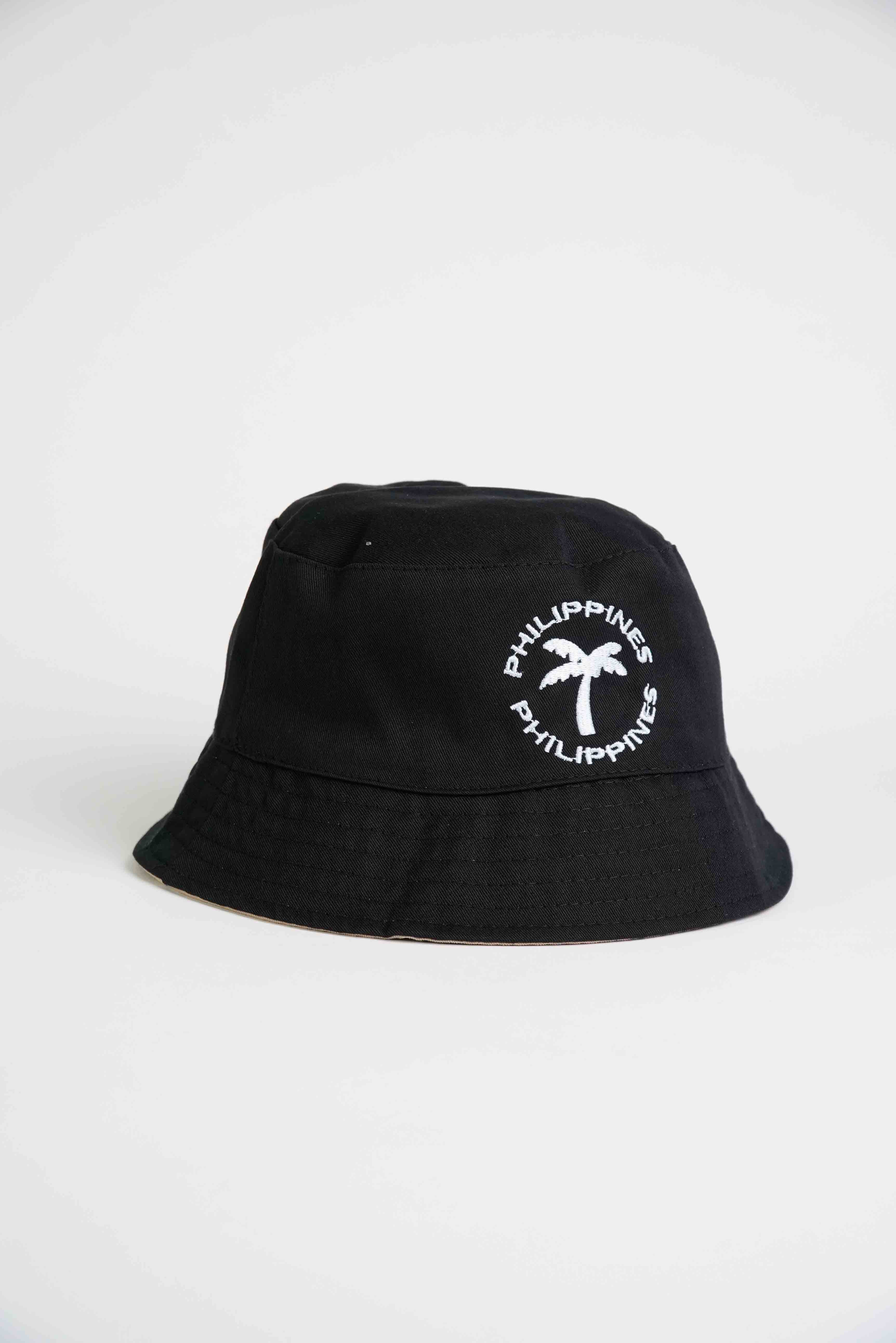 Reversible Bucket Hat with Palm Tree Embroidery