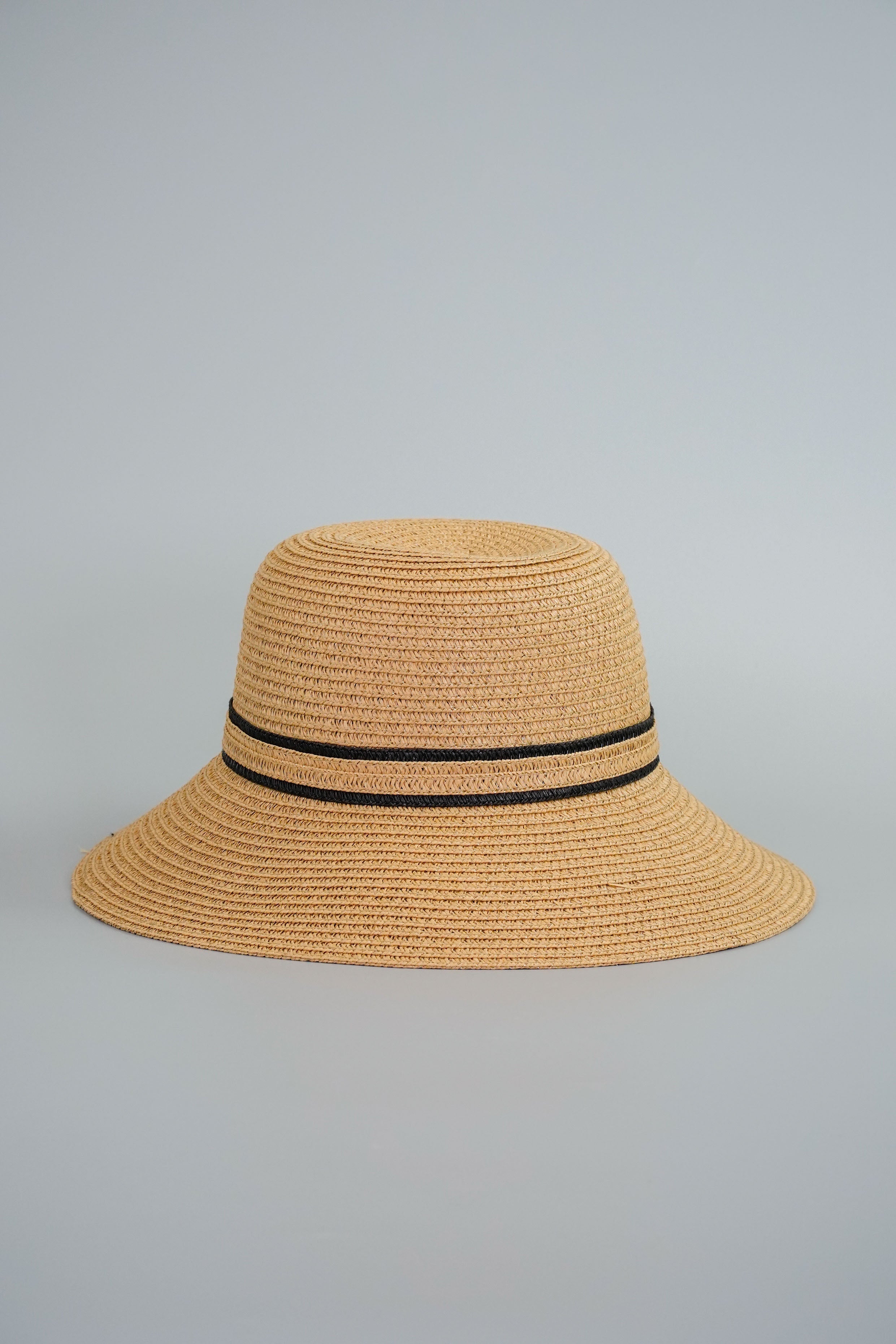 Round Straw Hat with Ribbon