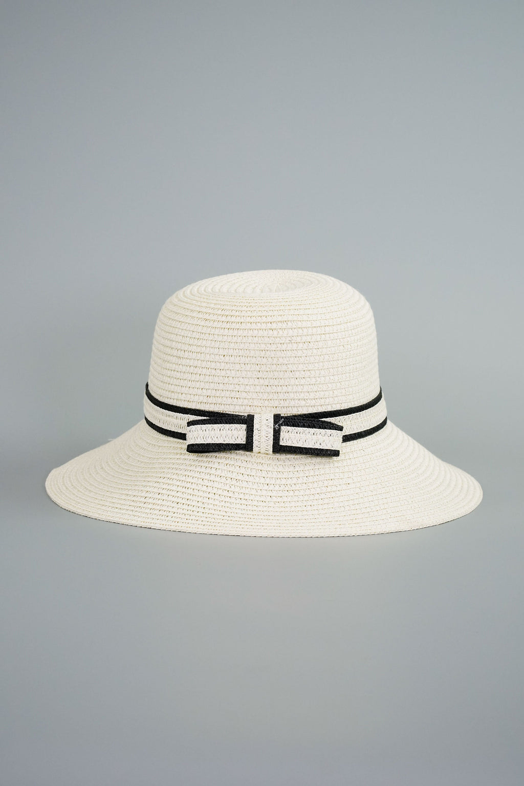 Round Straw Hat with Ribbon