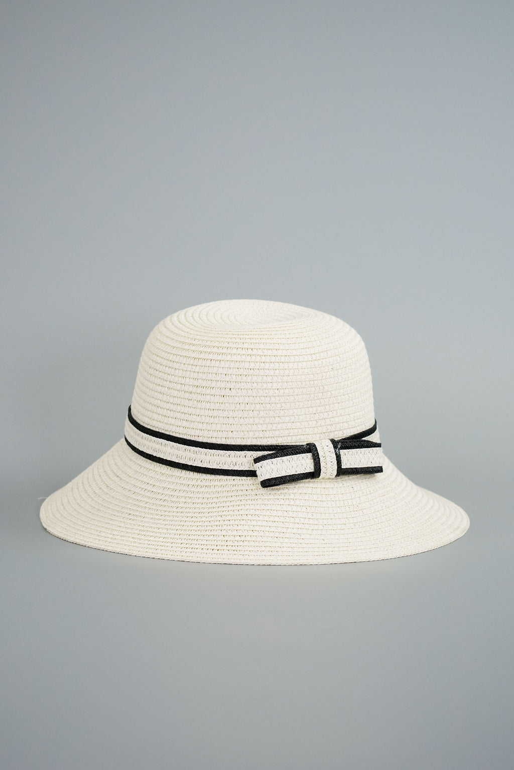 Round Straw Hat with Ribbon