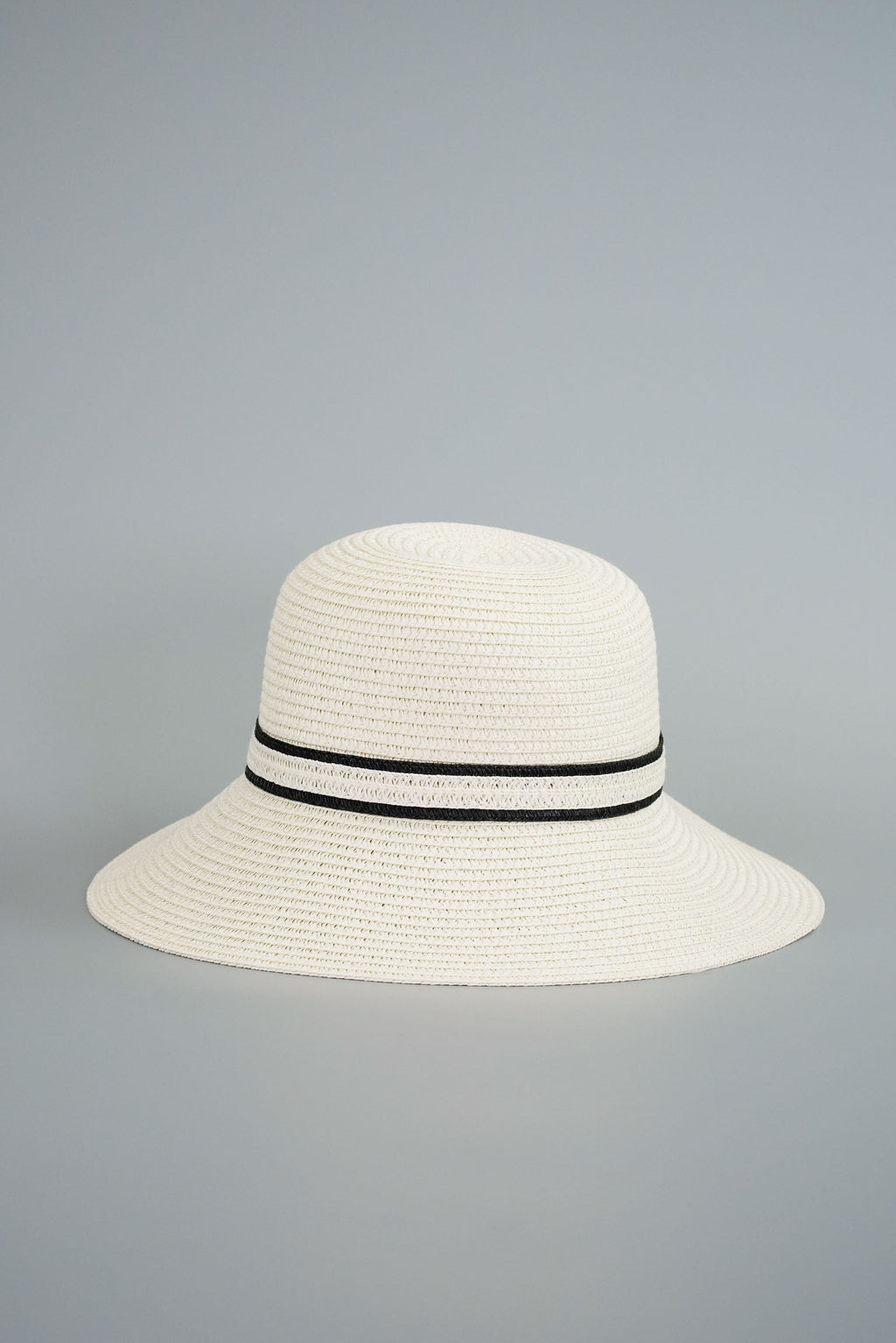 Round Straw Hat with Ribbon