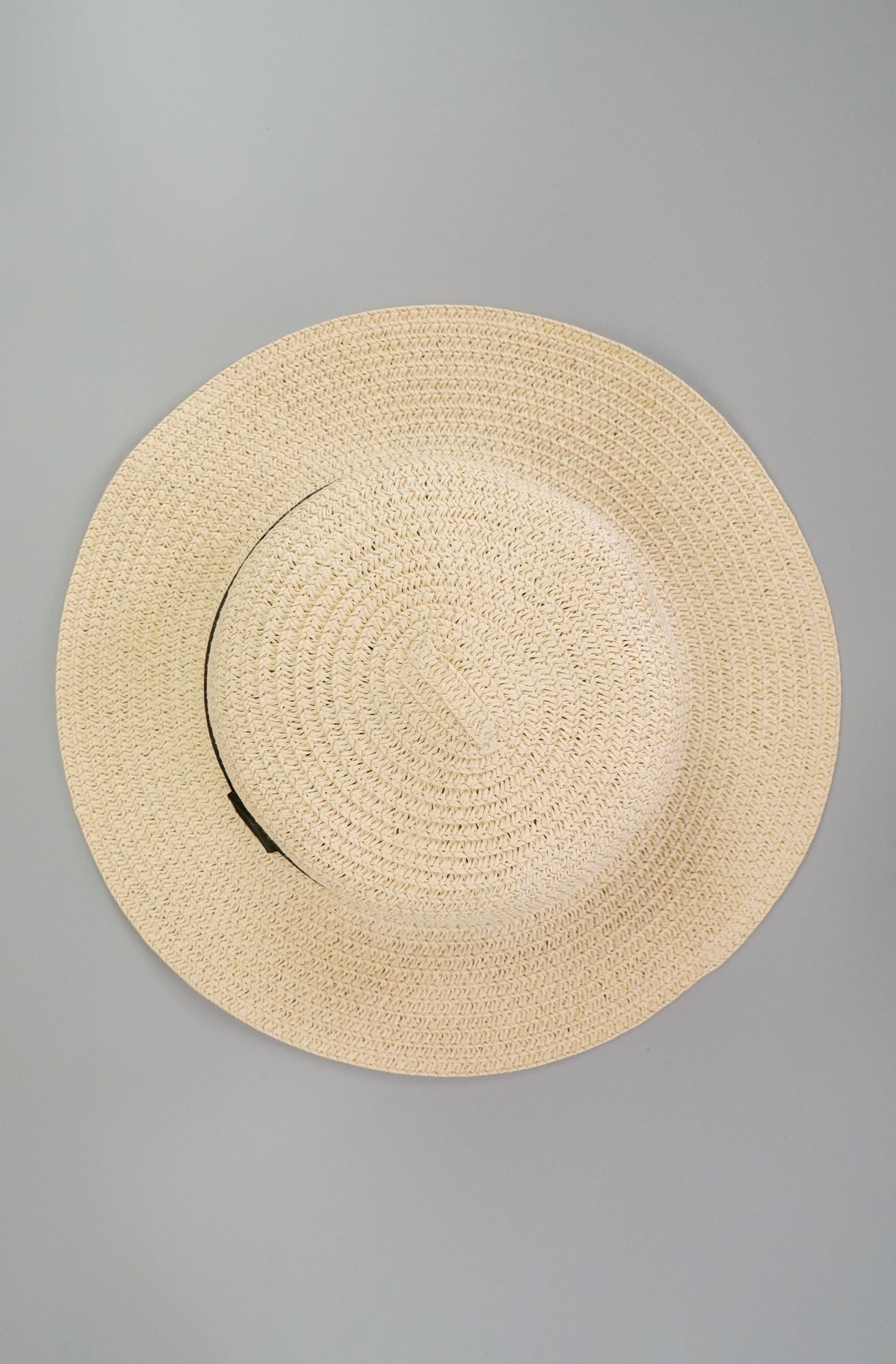 Straw Boater Hat with Ribbon