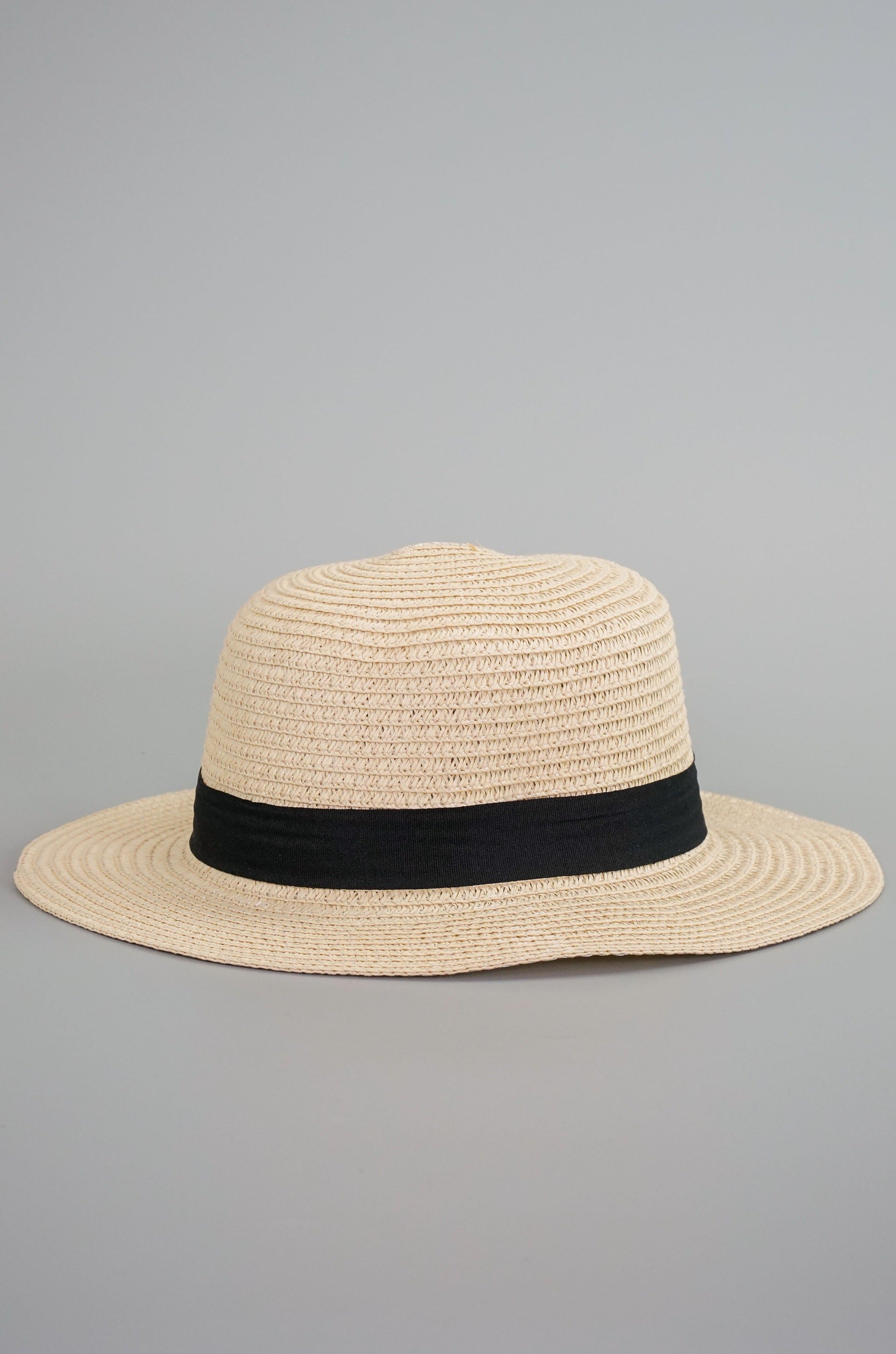Straw Boater Hat with Ribbon