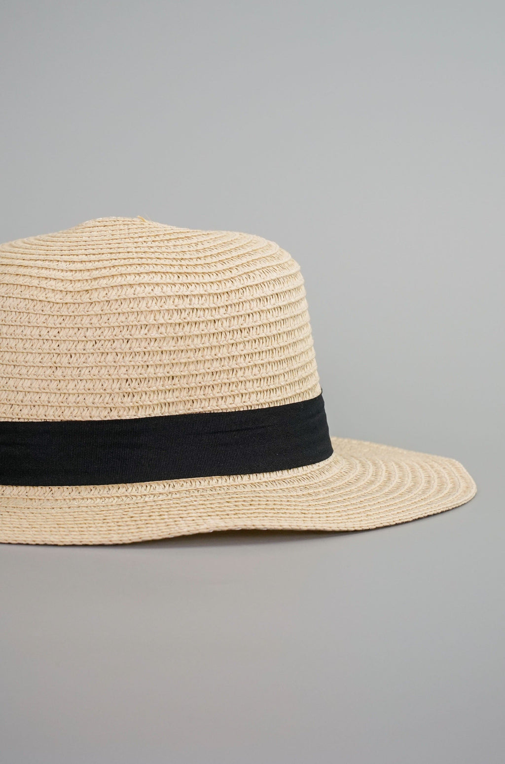 Straw Boater Hat with Ribbon