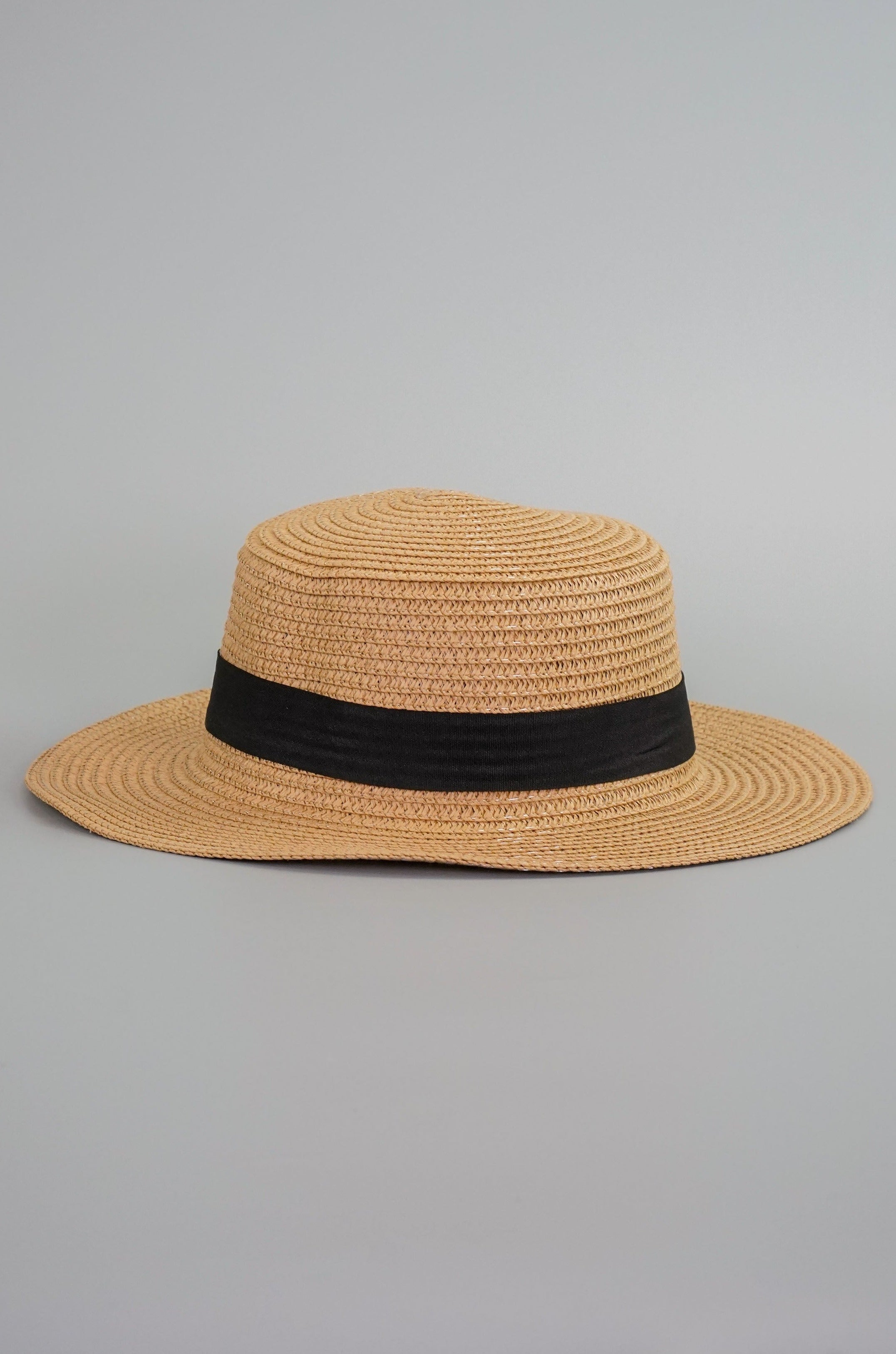 Straw Boater Hat with Ribbon