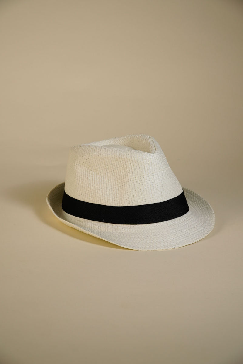 Woven Hat for Men in White