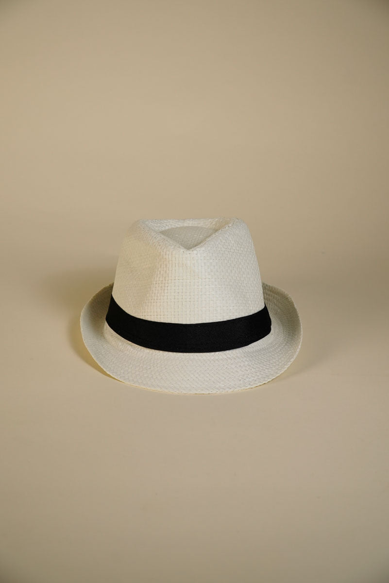 Woven Hat for Men in White