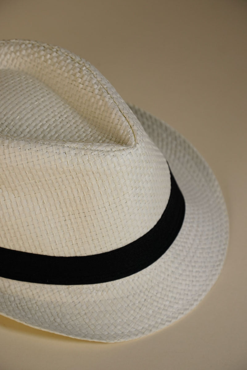 Woven Hat for Men in White